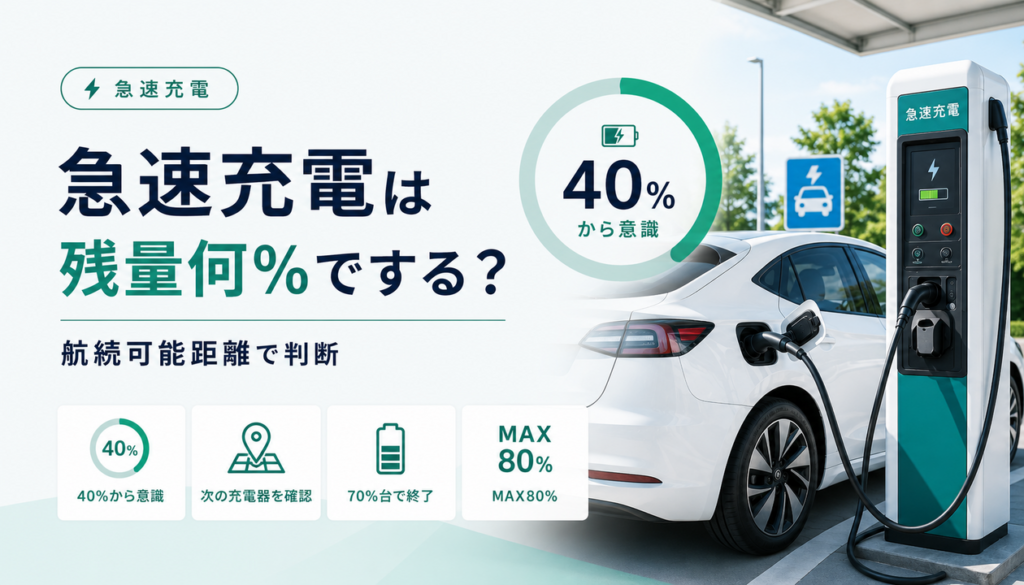 EVの急速充電は残量何％でする？充電するタイミングと終了目安を実体験で解説のアイキャッチ画像