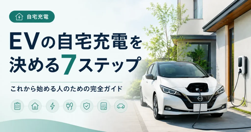 電気自動車の自宅充電完全ガイド｜費用・工事・使い方を解説のアイキャッチ画像
