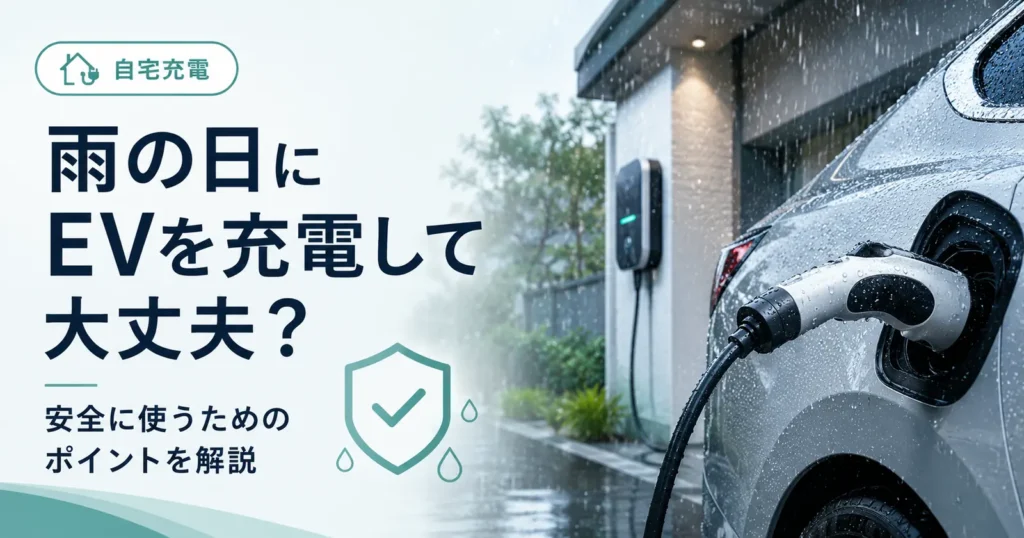電気自動車は雨の日でも自宅充電できる？感電・漏電を防ぐ5つの注意点のアイキャッチ画像