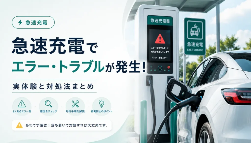 電気自動車の急速充電でエラー！途中停止後の再開方法と料金対応のアイキャッチ画像