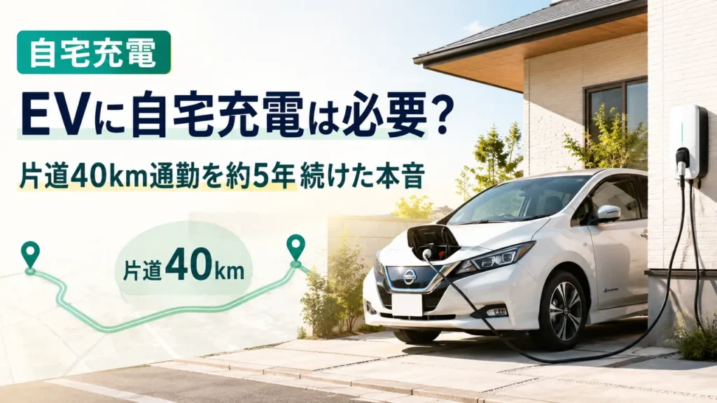 電気自動車に自宅充電は必要？片道40km通勤を約5年続けた本音のアイキャッチ画像