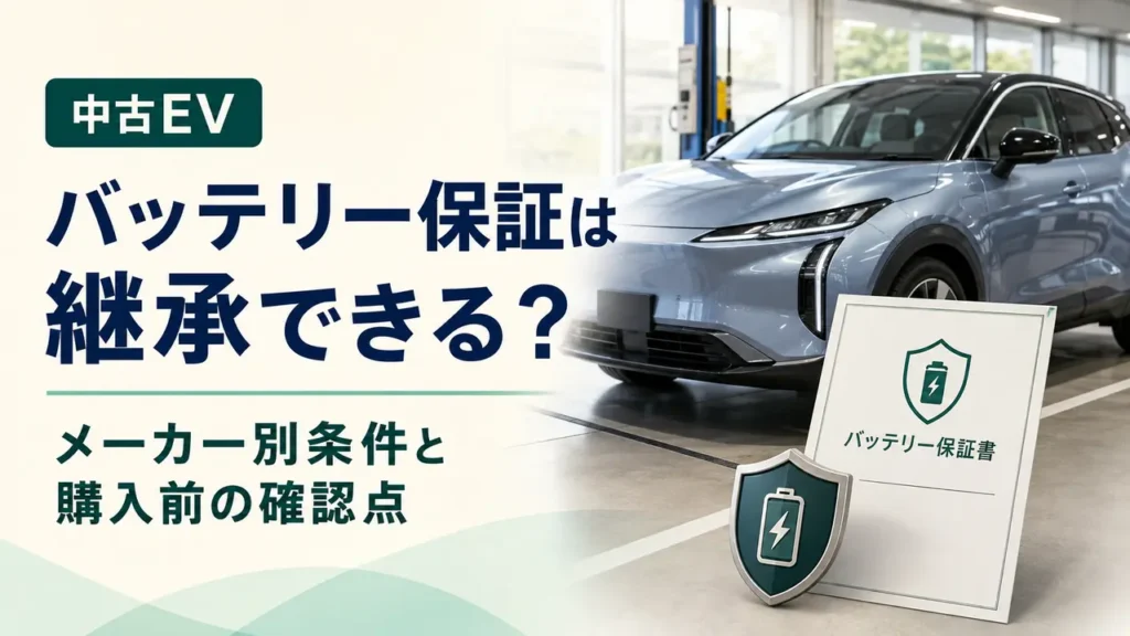 中古EVのバッテリー保証は継承できる？メーカー別条件と購入前の確認点のアイキャッチ画像