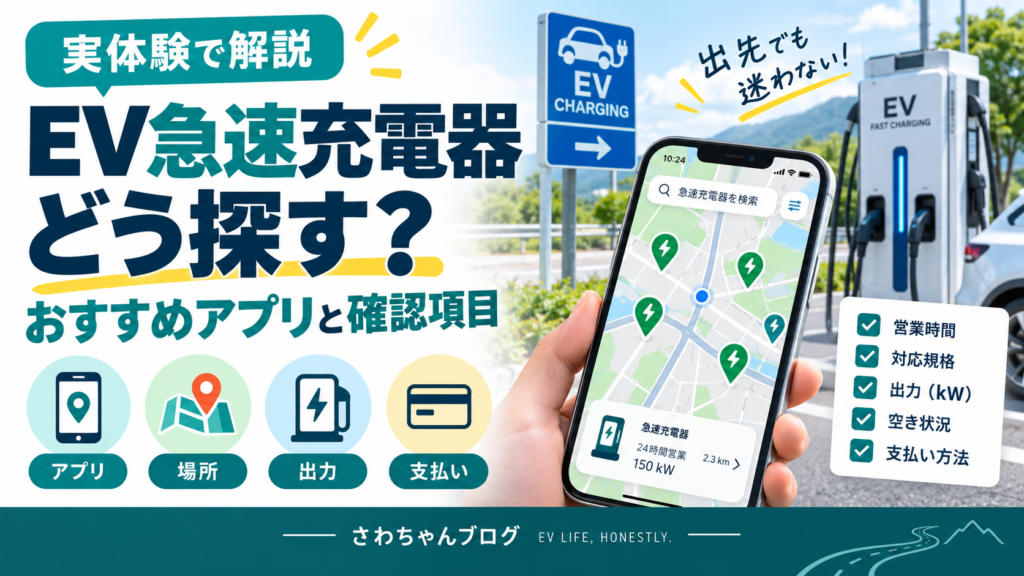 EV急速充電器の探し方｜おすすめアプリと確認項目のアイキャッチ画像