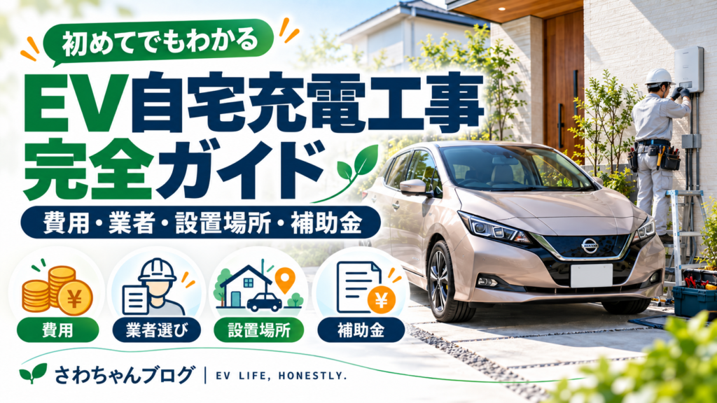 EV自宅充電工事の完全ガイド｜費用・業者・設置場所・補助金までのアイキャッチ画像